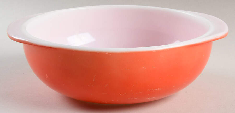 Red 2 Qt Round Covered Casserole No Lid by Pyrex-1