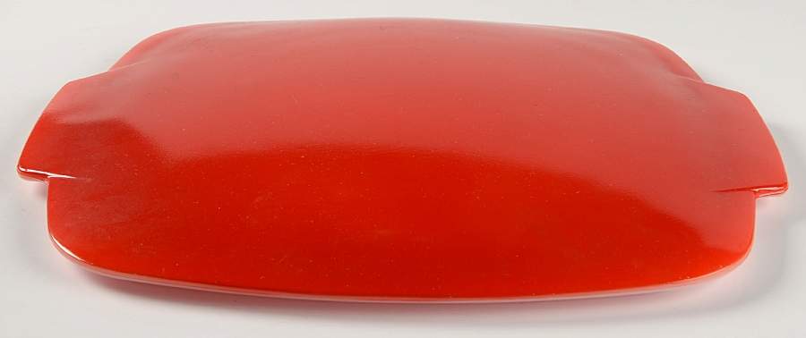 Red Ceramic Lid for 2.5 Quart Square Casserole by Pyrex-1