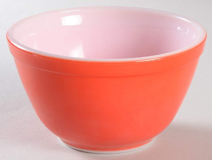 Red 5" Mixing Bowl by Pyrex-1
