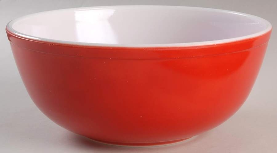 Red 10" Mixing Bowl by Pyrex-1