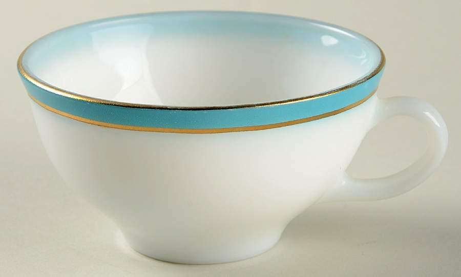 Turquoise Flat Cup by Pyrex-1