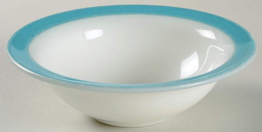 Turquoise Rim Cereal Bowl by Pyrex-1