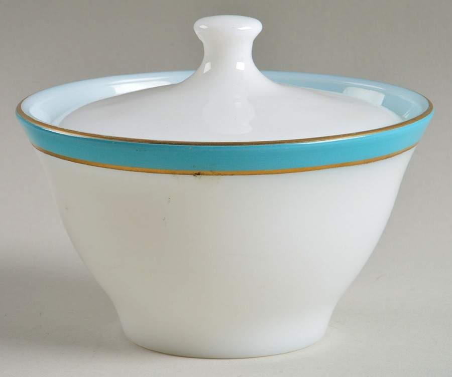 Turquoise Sugar Bowl & Lid by Pyrex-1