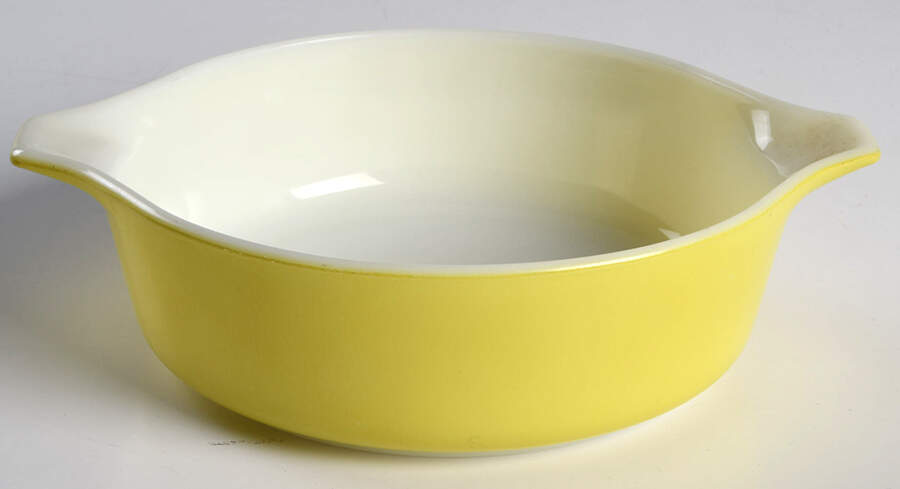 Yellow (Light Pale) 1 Pt Round Casserole No Lid by Pyrex-1