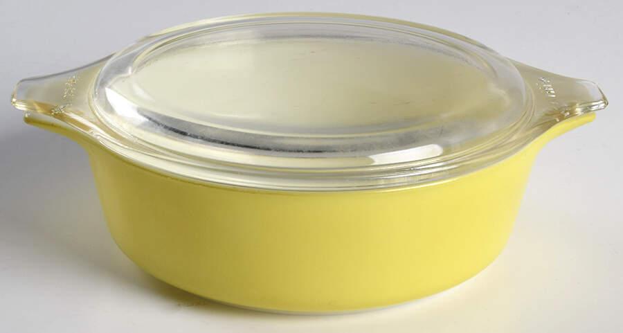 Yellow (Light Pale) 1 Pt Round Covered Casserole by Pyrex-1