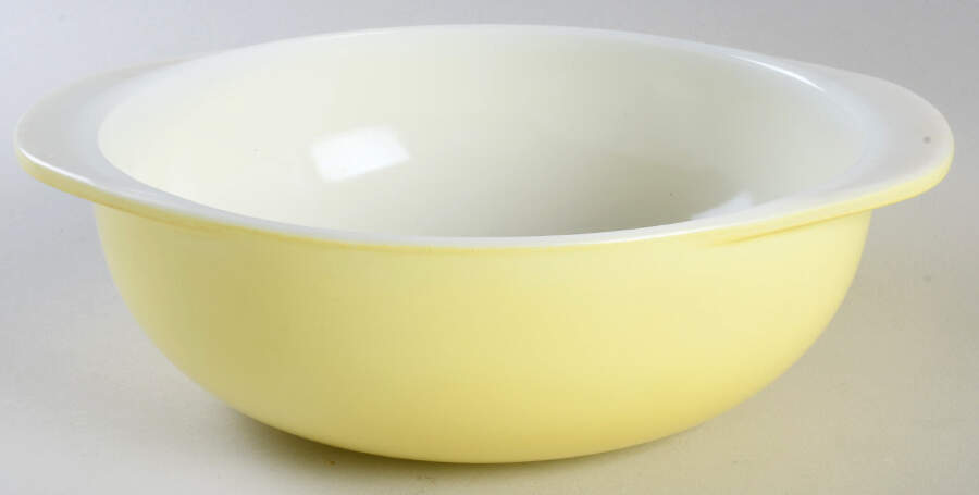 Yellow (Light Pale) 2 Qt Round Covered Casserole No Lid by Pyrex-1