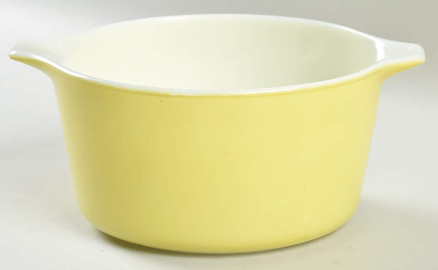 Yellow (Light Pale) 1 Qt Round Casserole No Lid by Pyrex-1