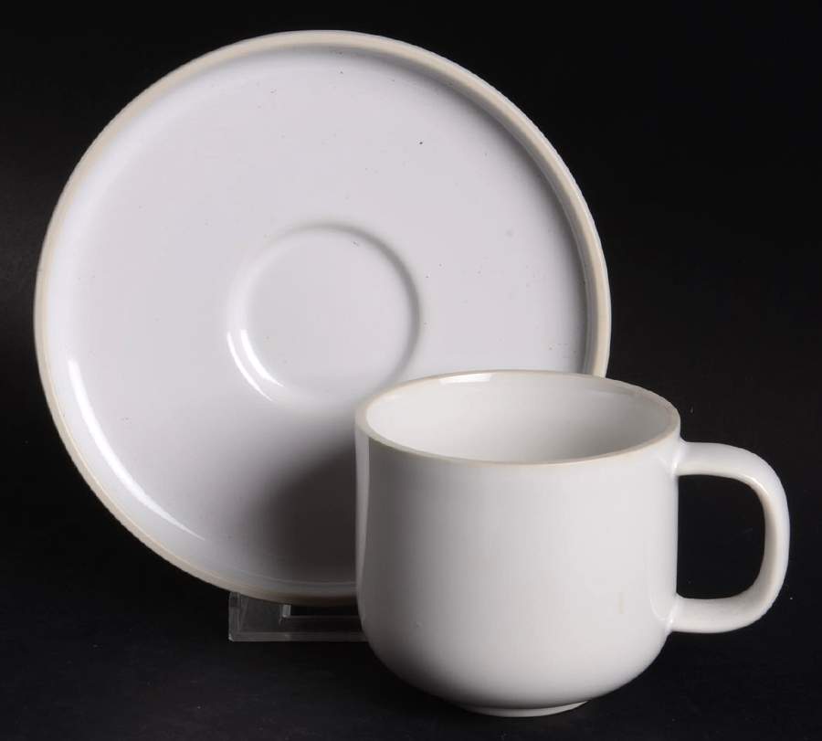 Radius Arctic White Flat Cup & Saucer Set by Prisma-1