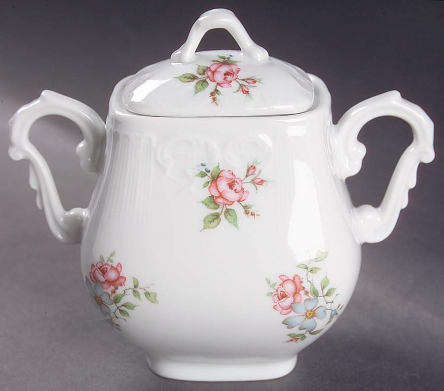 Rose Garden Sugar Bowl & Lid by Princess House-1