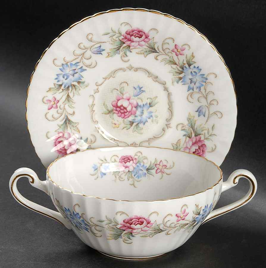 Chatelaine Flat Cream Soup Bowl & Saucer Set by Paragon-1