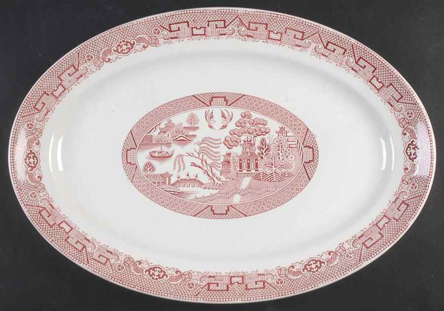 Willow 16" Oval Serving Platter by Petrus Regout & Co-1