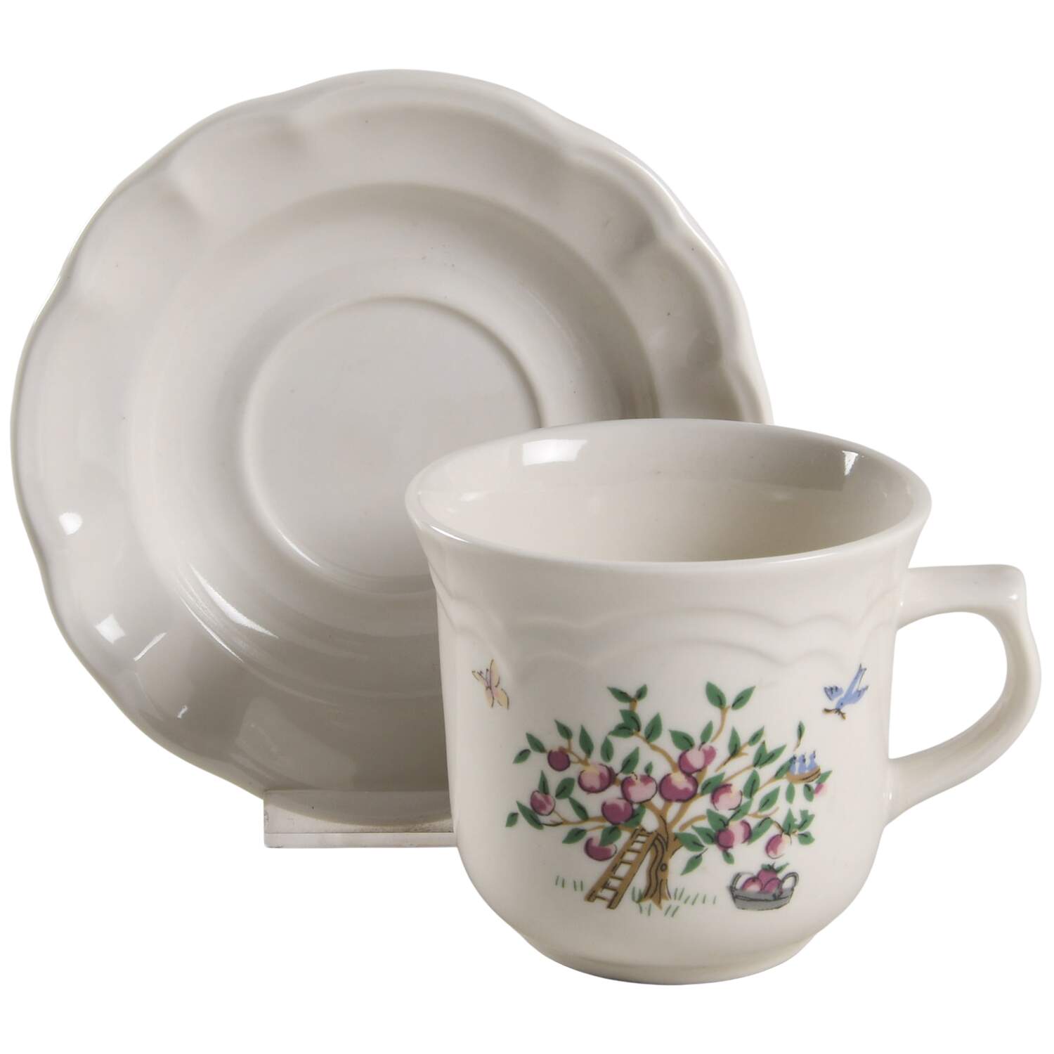 Apple Valley Flat Cup & Saucer Set by Pfaltzgraff-1