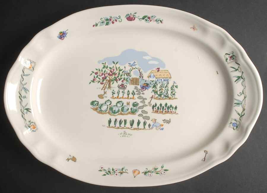 Apple Valley 14" Oval Serving Platter by Pfaltzgraff-1