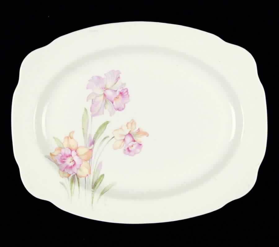 Jonquil (Scalloped, No Trim) 11" Oval Serving Platter by Paden City-1