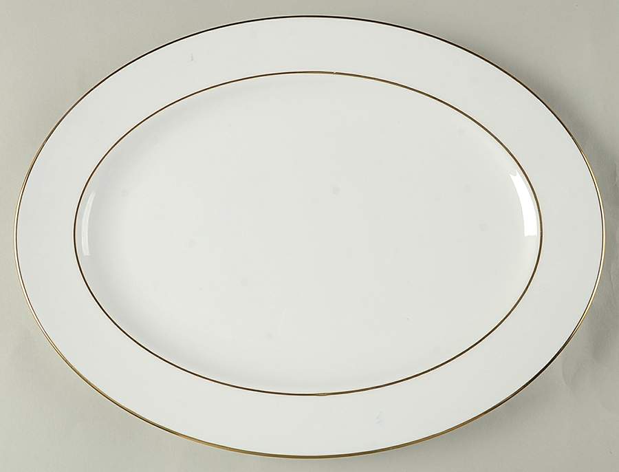 Royale White 14" Oval Serving Platter by Pfaltzgraff-1