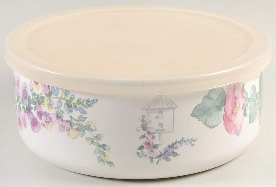 Cape May 71/4" Metal Bowl W/Plastic Lid by Pfaltzgraff-1