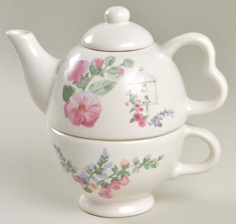 Cape May Individual Teapot & Lid with Cup by Pfaltzgraff-1