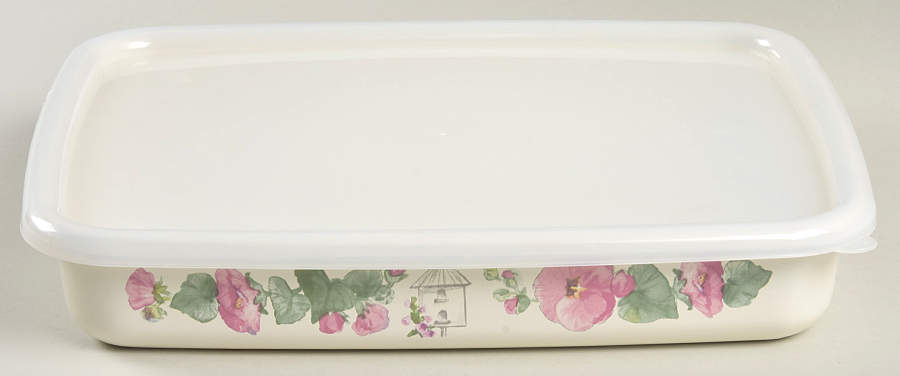 Cape May 10" Rectangular Metal Baker W/Plastic Lid by Pfaltzgraff-1
