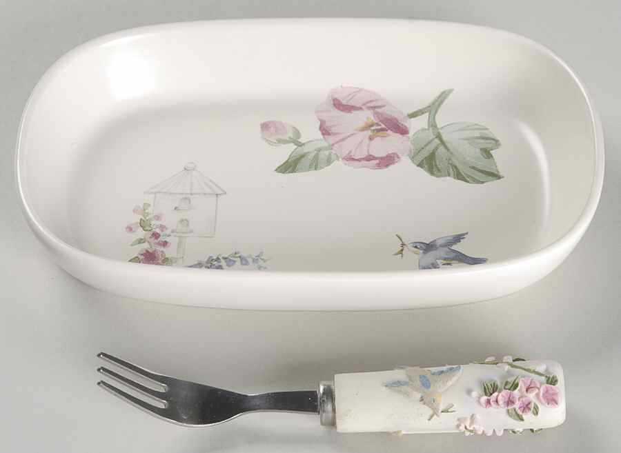 Cape May Hors d'Oeuvre Set (Tray and Fork) by Pfaltzgraff-1