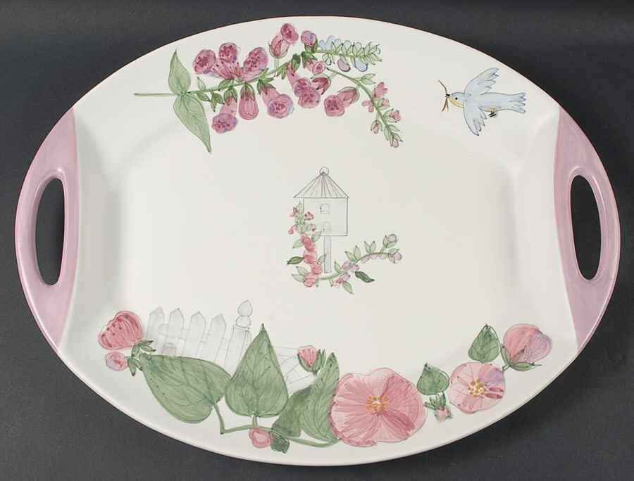 Cape May 19" Oval Handled Platter by Pfaltzgraff-1