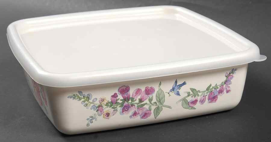 Cape May 8" Metal Square Baker W/Plastic Lid by Pfaltzgraff-1