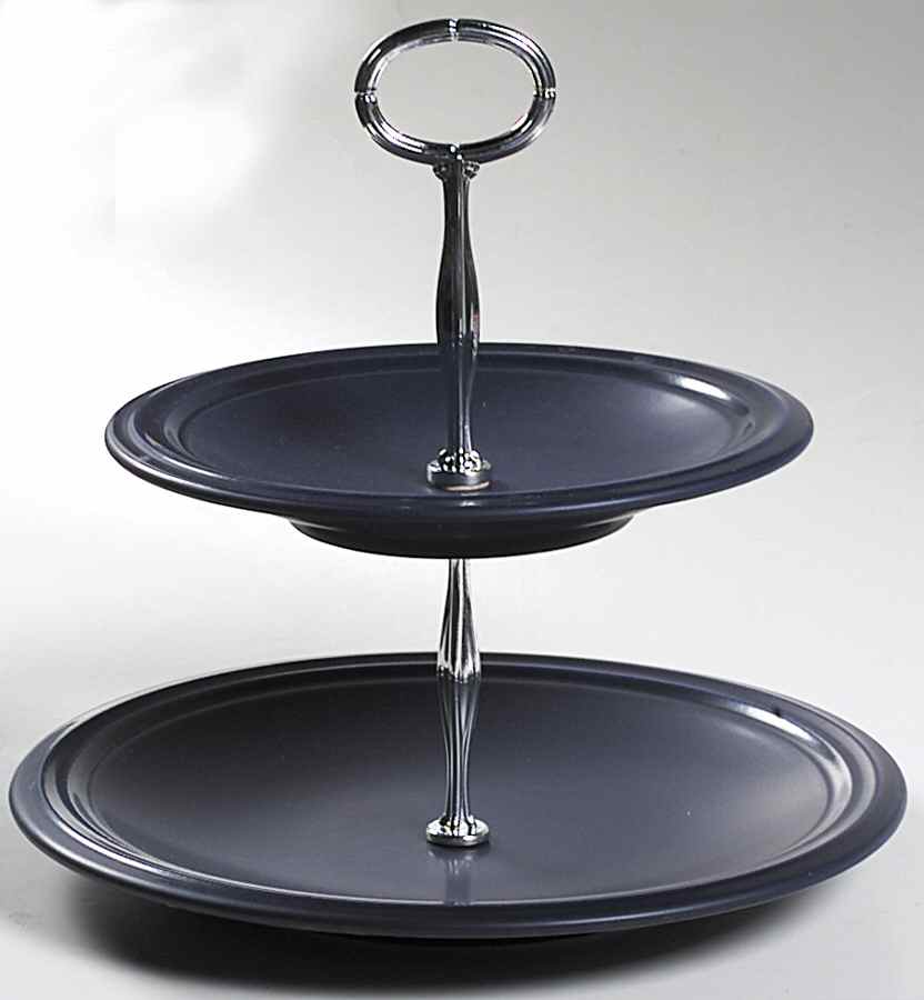 Terrace Blueberry 6 5/8"-10"  2 Tiered Serving Tray (Dp, Sp) HC by Pfaltzgraff-1