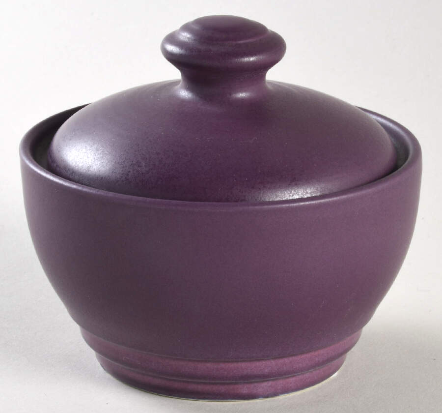 Terrace Plum Sugar Bowl & Lid by Pfaltzgraff-1
