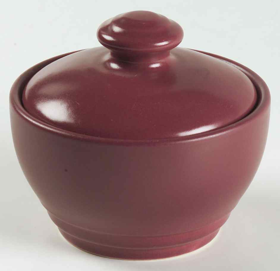 Terrace Raspberry Sugar Bowl & Lid by Pfaltzgraff-1