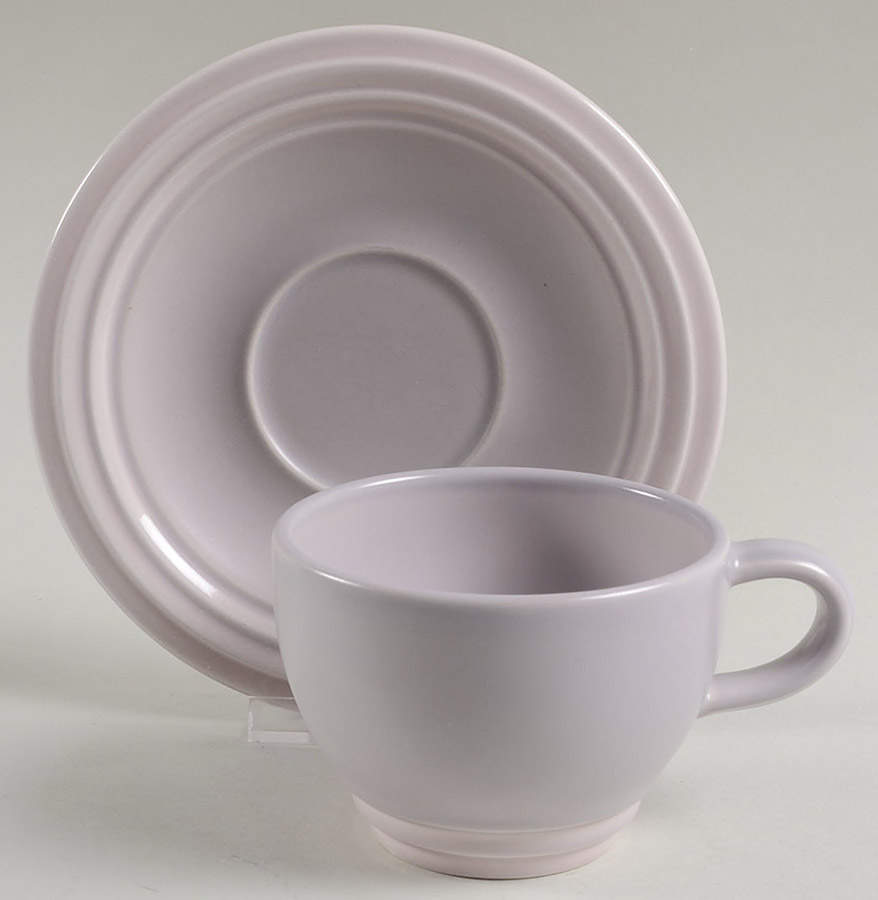 Terrace Lilac Flat Cup & Saucer Set by Pfaltzgraff-1
