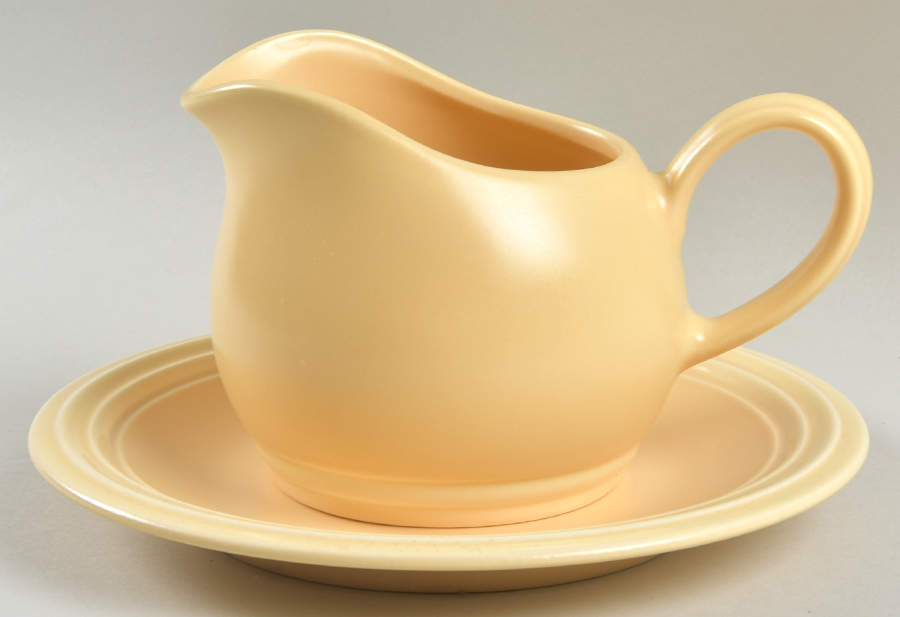 Terrace Buttercream (Yellow) Gravy Boat & Underplate by Pfaltzgraff-1