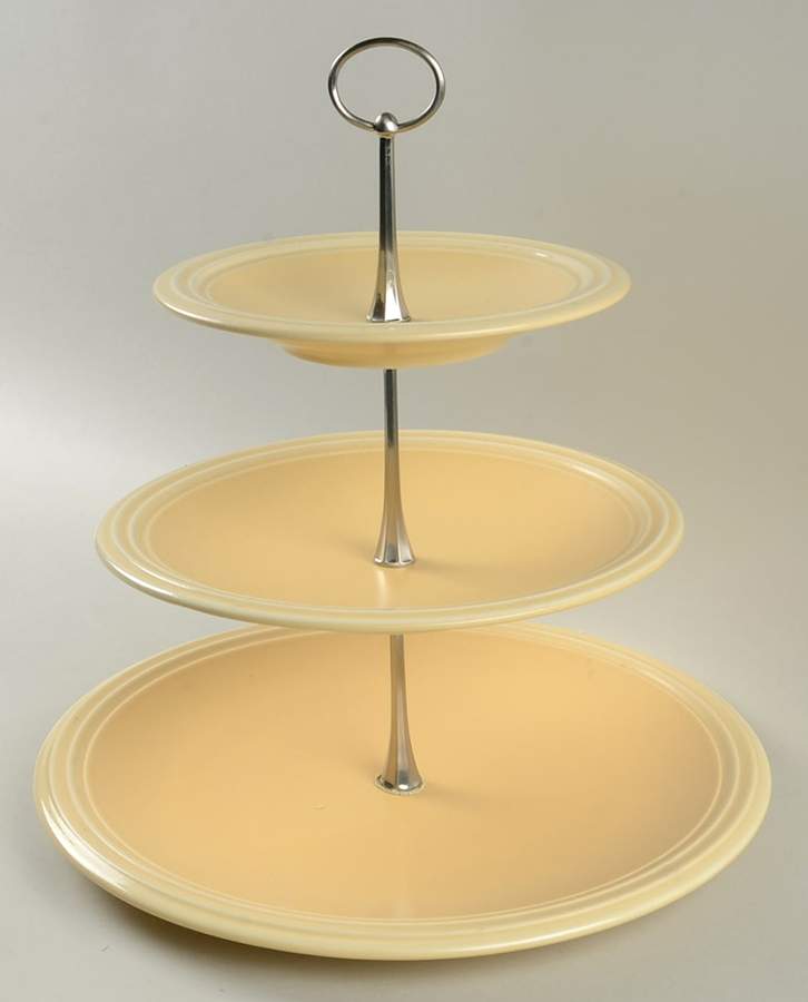 Terrace Buttercream (Yellow) 3-Tiered Serving Tray (DP, SP, BB) by Pfaltzgraff-1