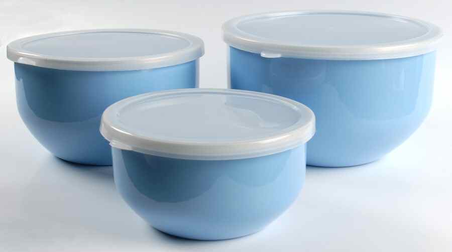 Terrace Azure (3 Piece) Metal Bowl Set with Lid by Pfaltzgraff-1