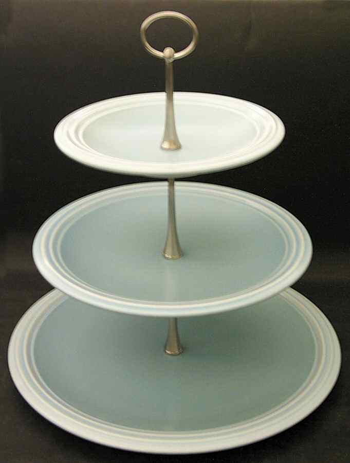 Terrace Azure 3-Tiered Serving Tray (CH, DP, SP) by Pfaltzgraff-1