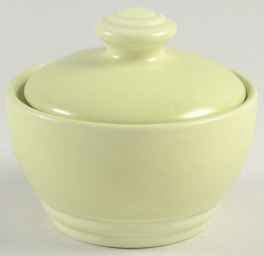 Terrace Pistachio (Green) Sugar Bowl & Lid by Pfaltzgraff-1