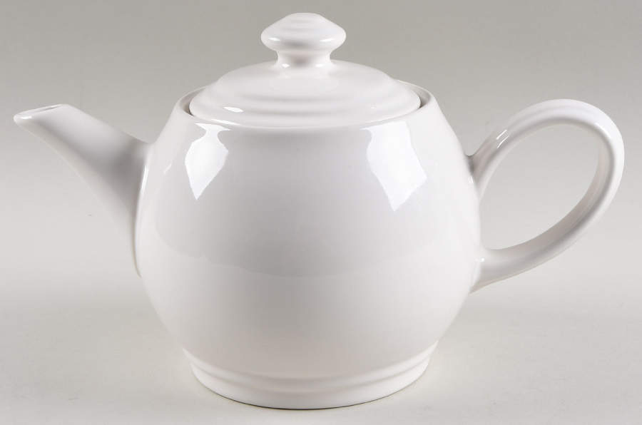 Terrace White Teapot & Lid by Pfaltzgraff-1