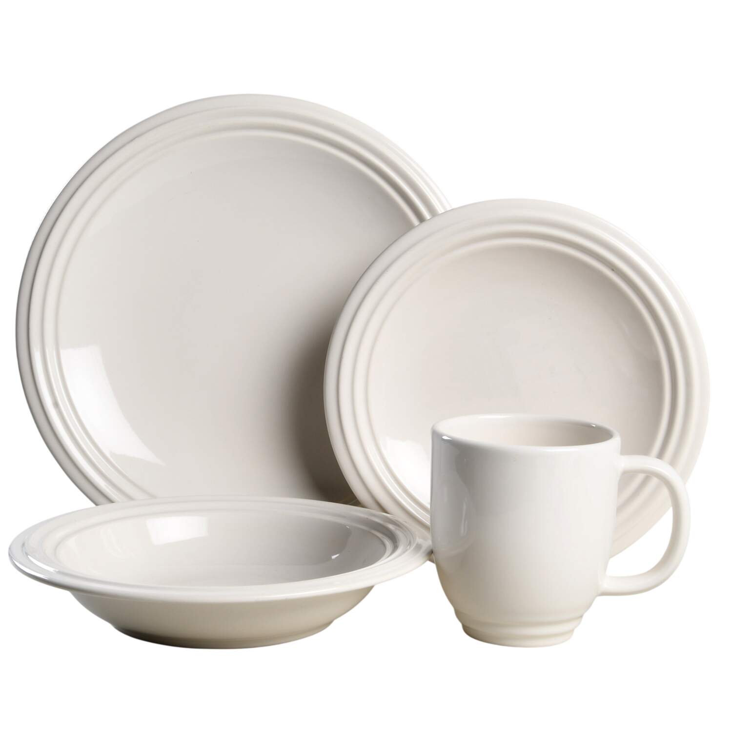 Terrace White 4 Piece Place Setting by Pfaltzgraff-1