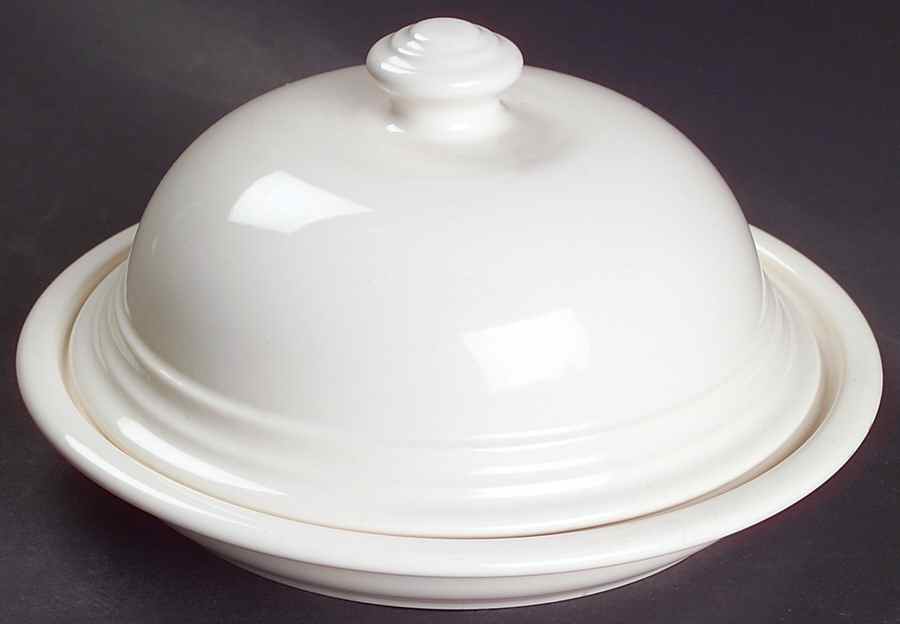Terrace White Round Covered Butter by Pfaltzgraff-1