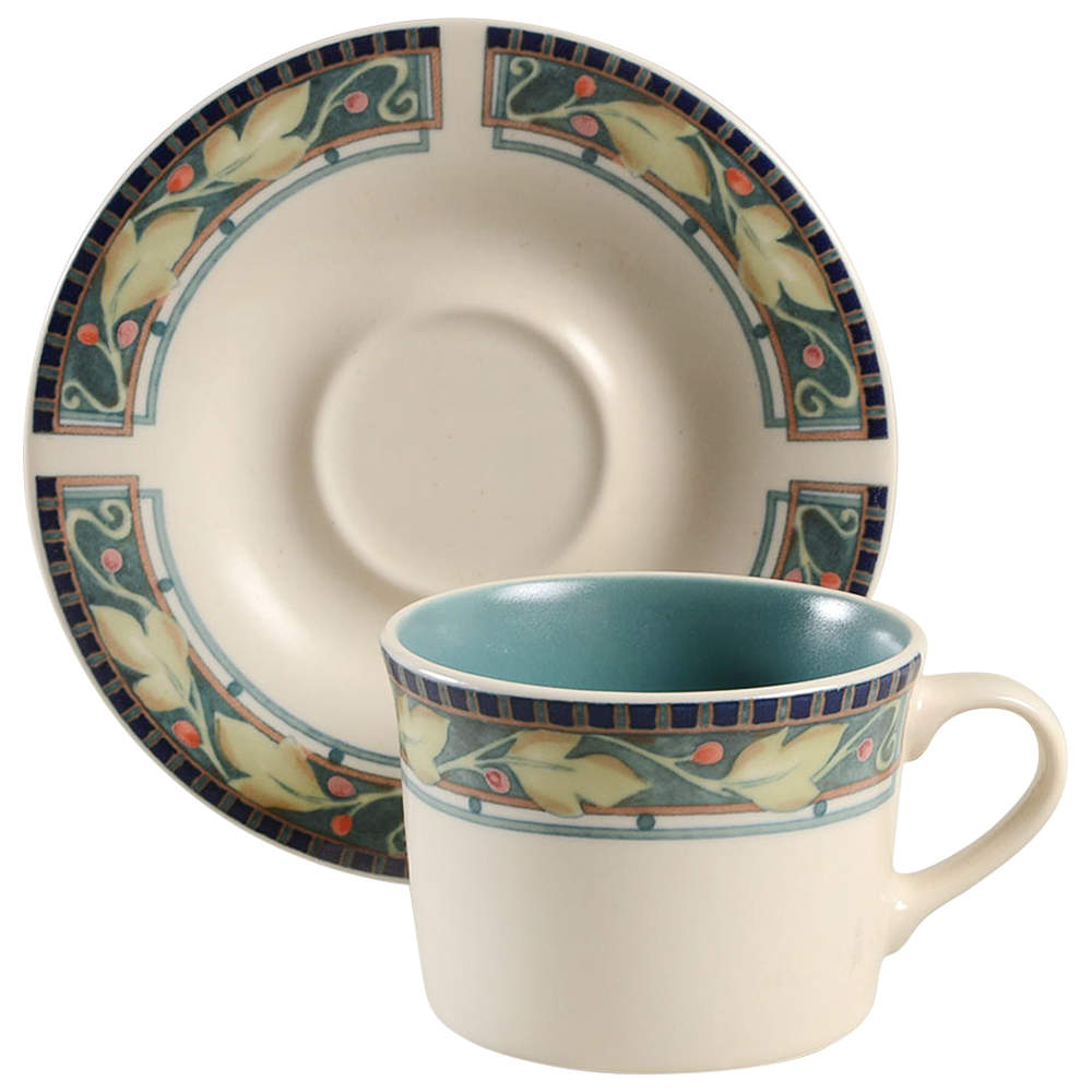 Forest Flat Cup & Saucer Set by Pfaltzgraff-1