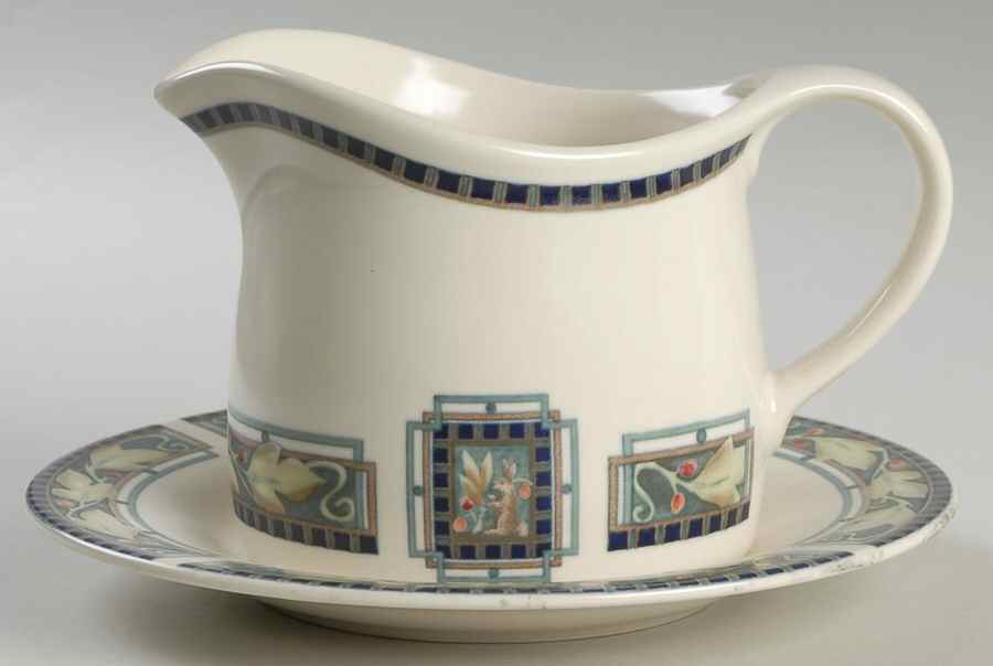 Forest Gravy Boat & Underplate by Pfaltzgraff-1