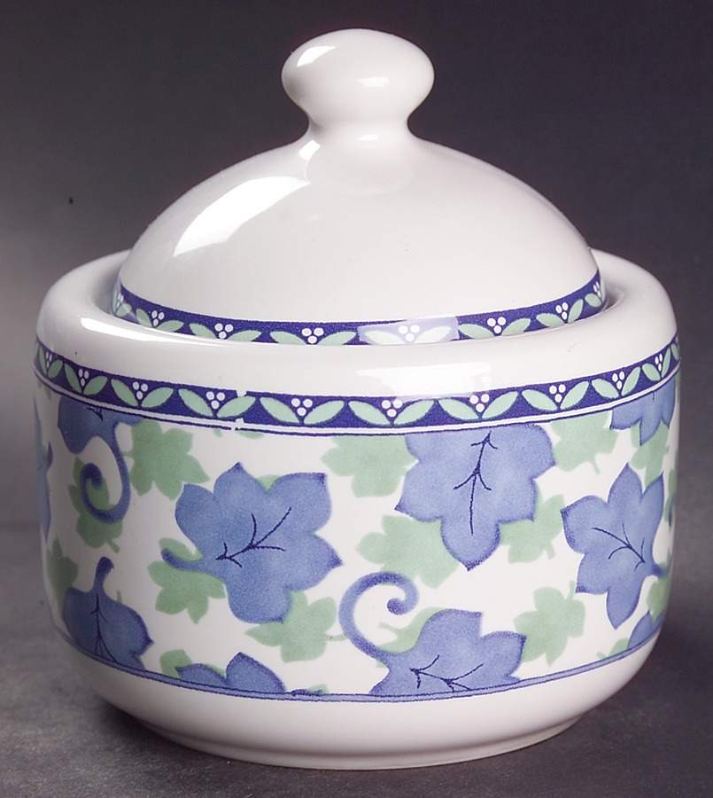 Blue Isle Sugar Bowl & Lid by Pfaltzgraff-1