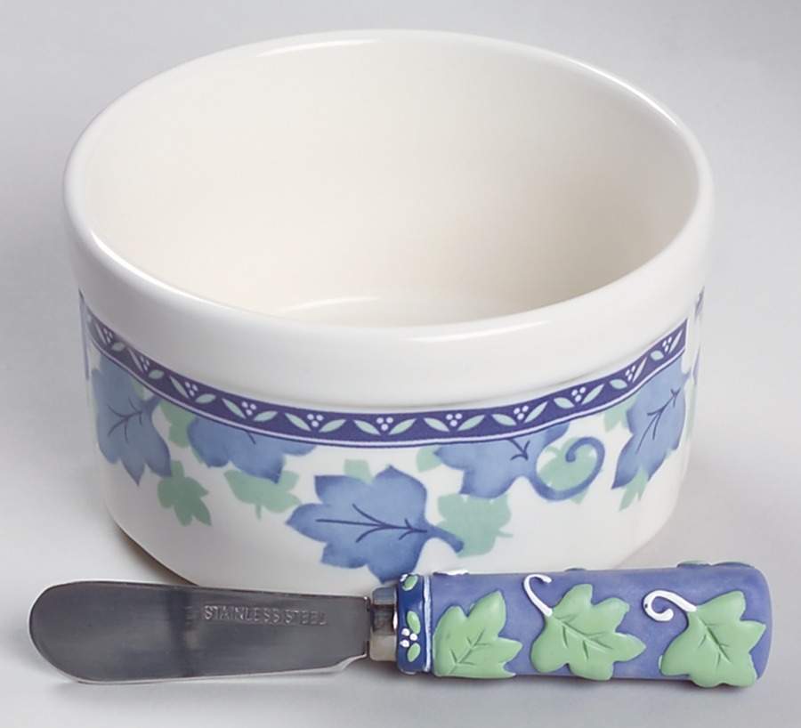 Blue Isle Dip Bowl & Spreader Set by Pfaltzgraff-1