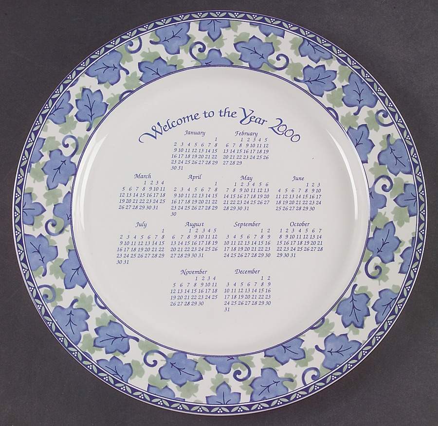 Blue Isle "2000" Calendar Plate by Pfaltzgraff-1