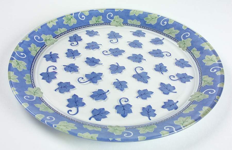 Blue Isle Round Glassware Cake Plate by Pfaltzgraff-1