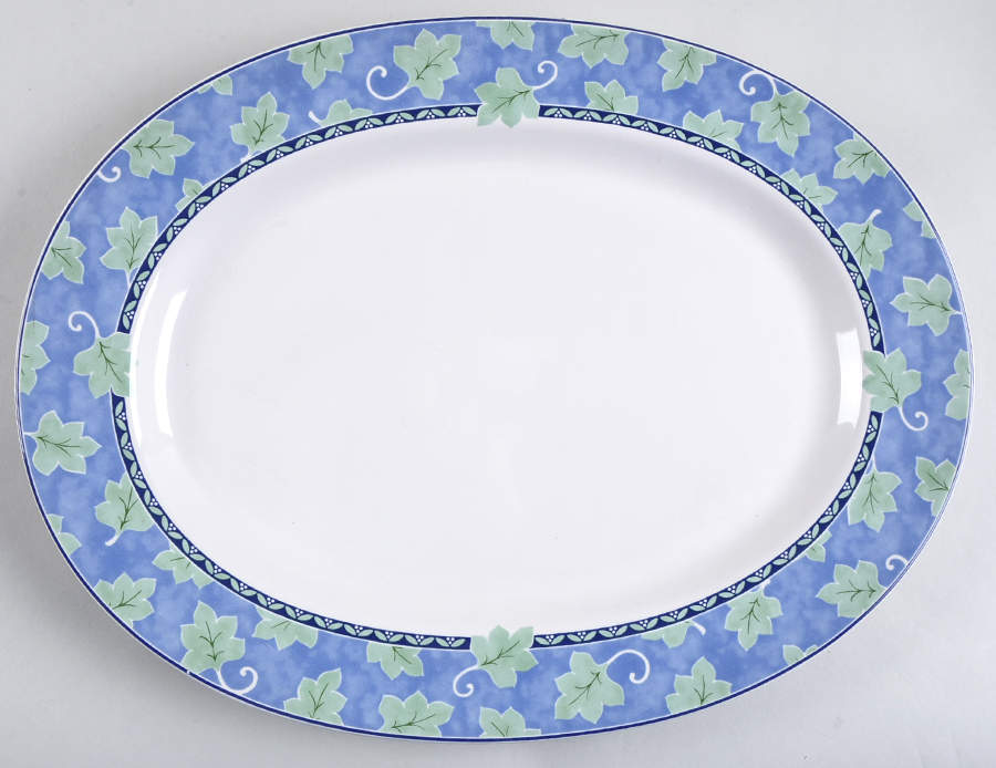 Blue Isle 14" Oval Serving Platter by Pfaltzgraff-1