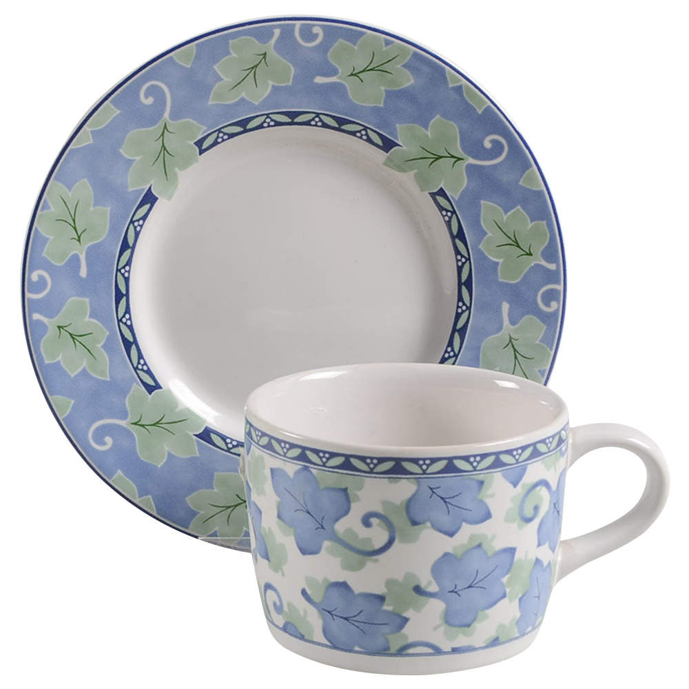 Blue Isle Flat Cup & Saucer Set by Pfaltzgraff-1