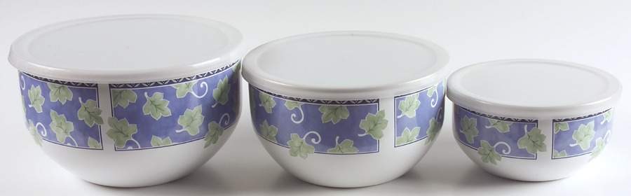 Blue Isle (3 Pc) Metal Bowl Set & Lid (5 3/4",7",7 3/4") by Pfaltzgraff-1