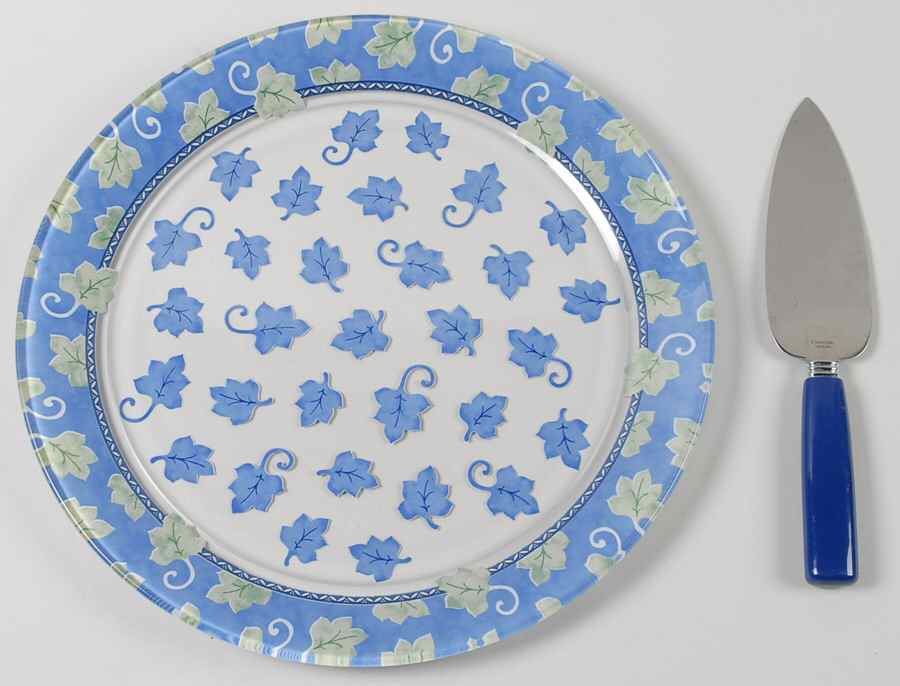 Blue Isle Glassware Cake Plate and Server by Pfaltzgraff-1