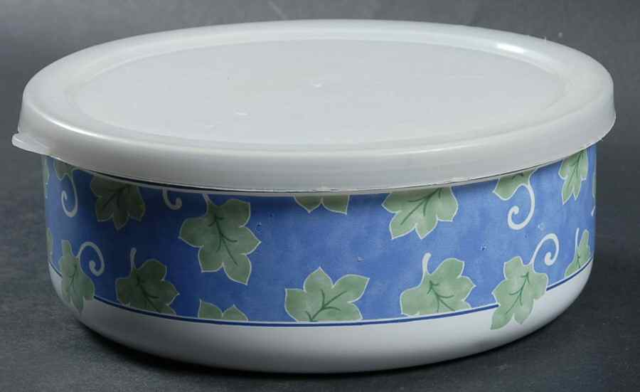 Blue Isle 6" Metal Bowl W/Plastic Lid by Pfaltzgraff-1