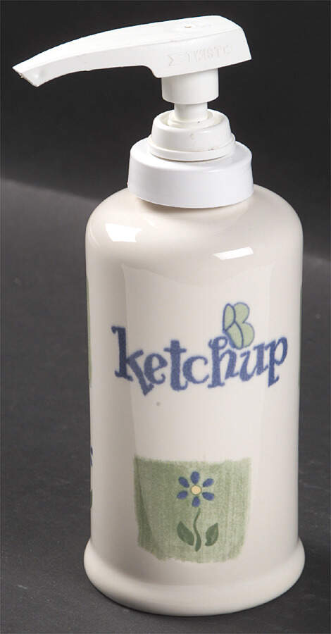 Cloverhill Floral Ketchup Dispenser by Pfaltzgraff-1