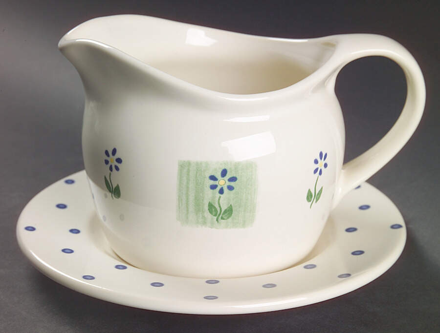 Cloverhill Floral Gravy Boat & Underplate by Pfaltzgraff-1